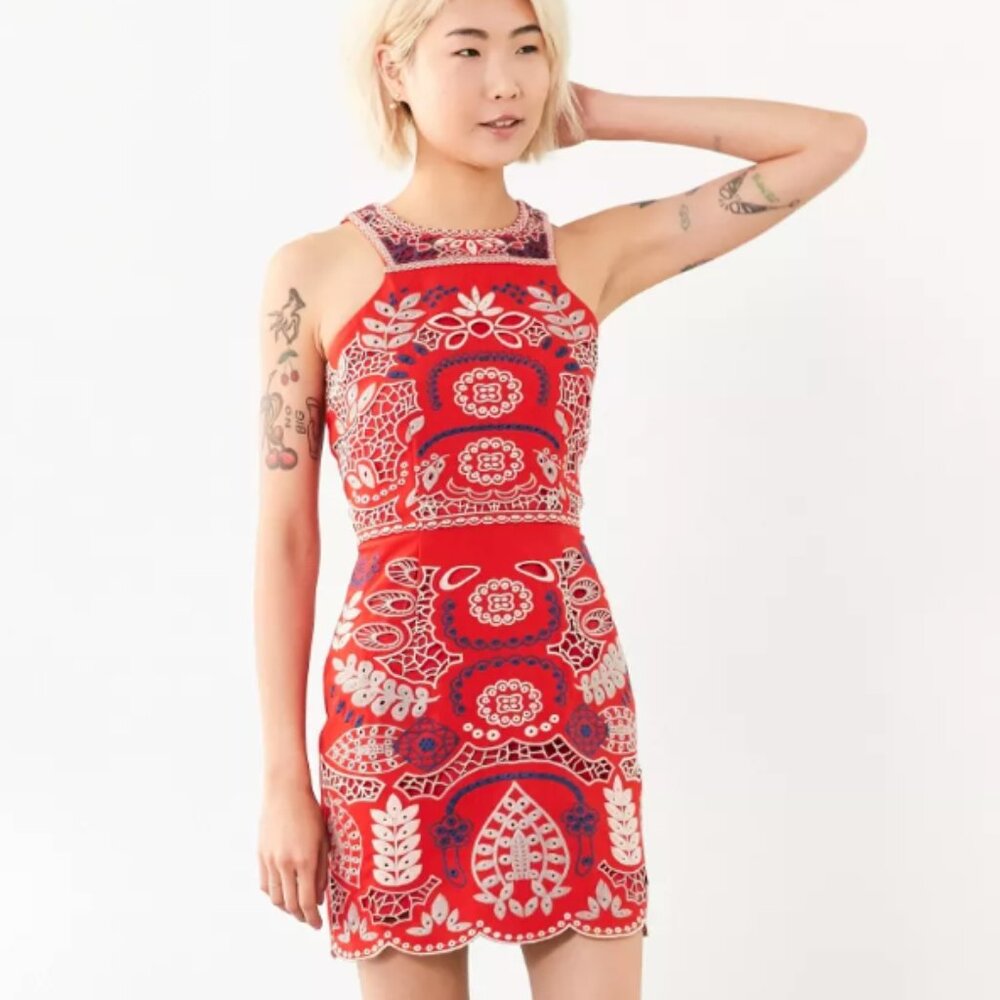J.O.A. Embroidered Dress